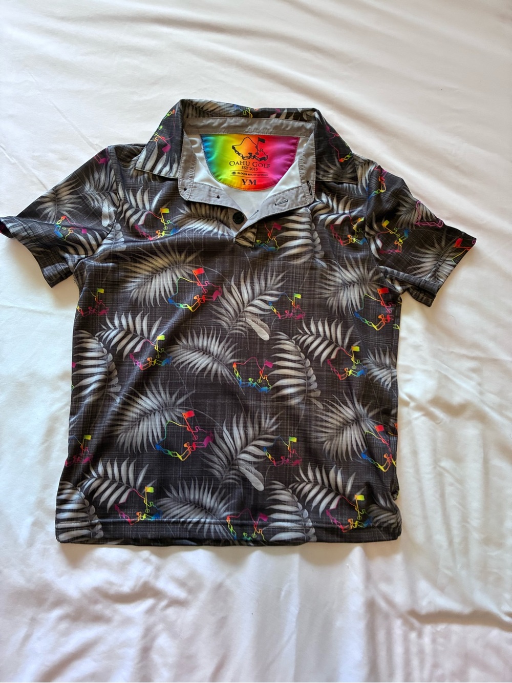 OGA - Kids' Black Tropical Polo Shirt